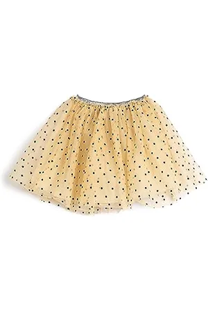 Koton Tulle Mini Skirt Polka-DOT Lined Relax Cut Elastic Waistband Gonna, (Beige), 6-7 Anni delle Ragazze