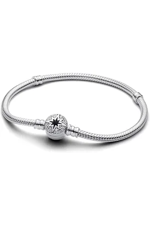PANDORA Moments 593584C01-16 - Braccialetto a maglie di serpente con chiusura a stella polare, in Sterling con zirconi, 16 cm, 16 cm, sterling, Zirconia cubica