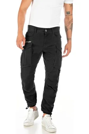 Replay Joe Pantaloni Cargo da Uomo Vestibilità Regolare Realizzati in Cotone Comfort, Nero , 32W / 34L