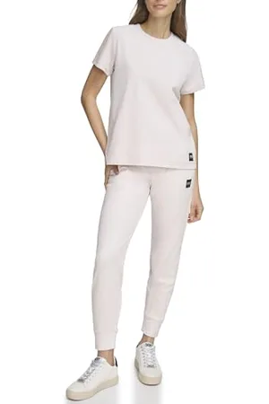 DKNY SPORT Maglietta Platinum Velour Crew T-Shirt, , M Donna