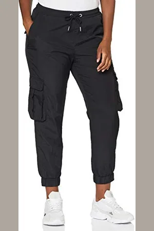 Urban classics Pantaloni cargo da donna a vita alta, in nylon, Pantaloni, Donna, , L