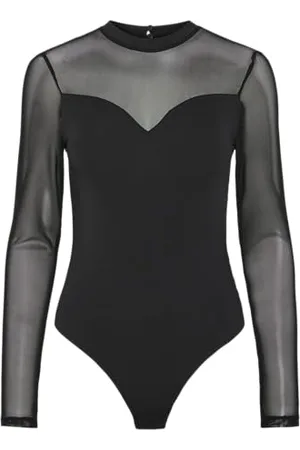 Pieces® Pcmilly LS Mesh Bodystocking Noos Body a Maniche Lunghe, , XS Donna