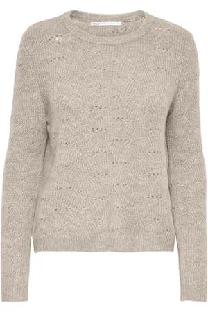 ONLY Onllolli L/S Maglione Knt Noos, Grigio Tortora, S Donna