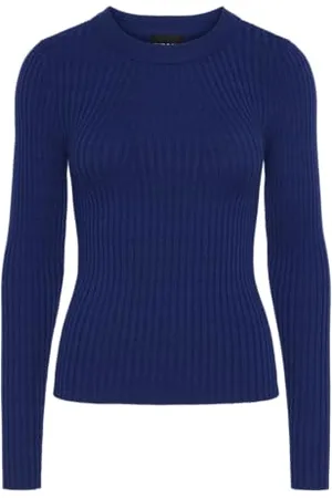 Pieces® Pccrista LS O-Neck Knit Noos BC Maglione Lavorato a Maglia, Bellwether Blue, XS Donna