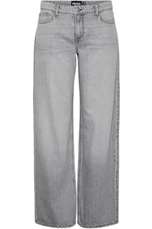 Pieces® PCNOELLE LW Wide Jeans Larghi, Grey Denim, 58 Donna