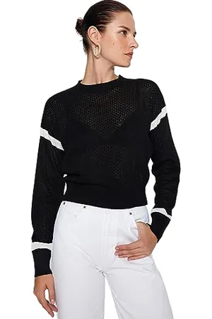 Trendyol Donna Openwork Maniche Lunghe Maglione Regolare Felpa