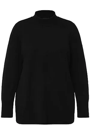 Ulla Popken Maglione, Colletto Alto, Maniche Lunghe, Polsini a Costine, , 56-58 Donna
