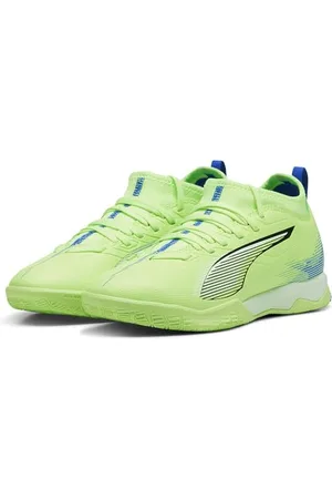 PUMA Ultra 5 Match IT + Mid Jr, Soccer Shoe, Fizzy Apple White-Bluemazing, 36 EU