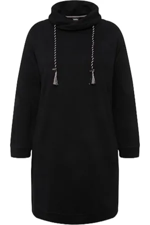 Ulla Popken Sweatkleid, Stehkragen, Langarm, Taschen Vestito, , 54-56 Donna
