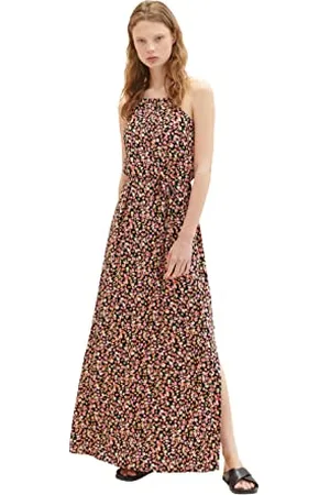 TOM TAILOR 1036843 Vestito, 31952-Black Flower Print, XS Donna