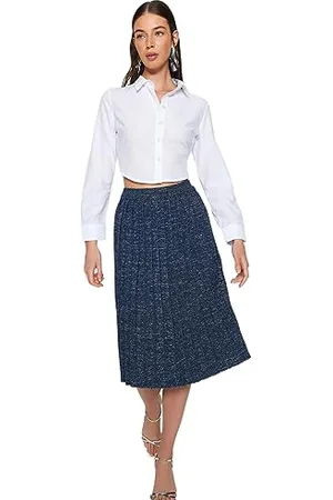 Trendyol Damen Gerade Midi Körperkegel Regulär Rock Gonna, , S Donna