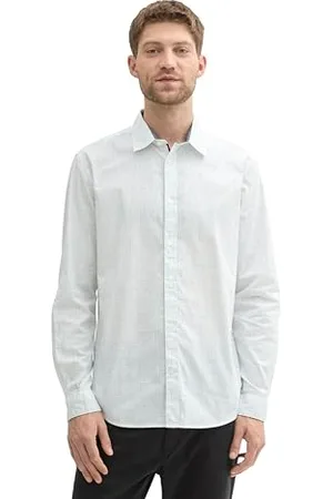TOM TAILOR 1042647 Camicia, 36742-White Grid Design, L Uomo