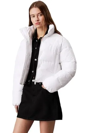 Calvin Klein Jeans Donna MATTE CROPPED ND PUFFER J20J224615, White (Bright White), XS