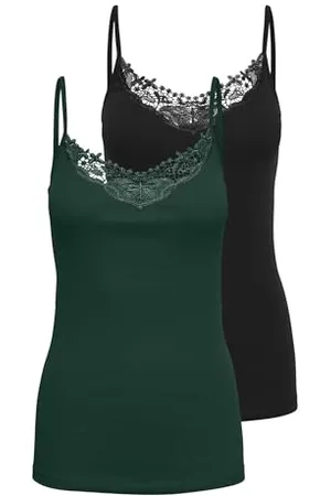 ONLY Onlkira Lace Singlet 2pack Noos Canotta, , S (Pacco da 2) Donna