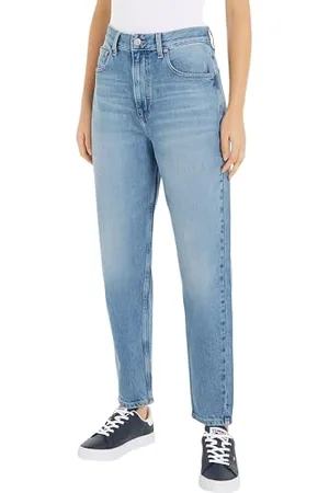 Tommy Hilfiger Donna Jeans Mom Fit Ultra Vita Alta, Blu ( Light), 34W/28L