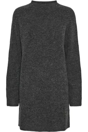 Pieces® Pcnemesio LS Mock Neck Knit Dress BC Abito Lavorato a Magli, , M Donna