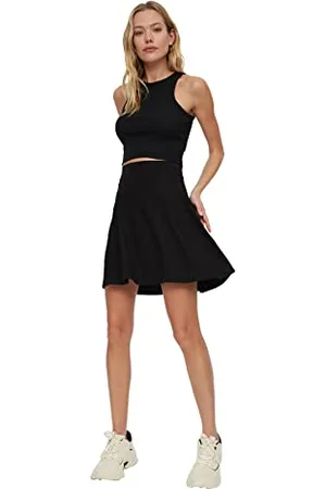 Trendyol Basic gestrickter Rock Gonna, Black, Small da Donna