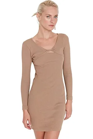 Trendyol Abito da Donna Regular Aderente Girocollo Vestito, , M