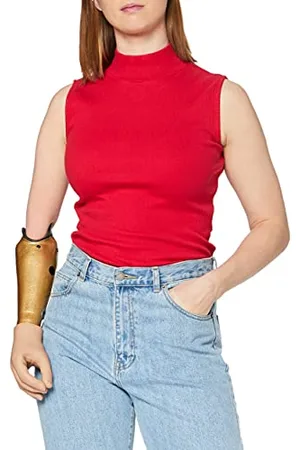Kings of Indigo Jacobina Sleeveless T-Shirt, (Lipstick Red 7900), L Donna