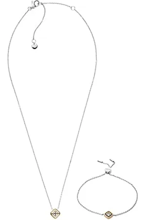 Skagen Collana Da Donna Kariana, Lunghezza Catena: 40/43/47Cm, Larghezza Ciondolo: 15mm, Altezza Ciondolo: 15mm Collana In Acciaio Inossidabile A 2 Toni, SKJB1001998