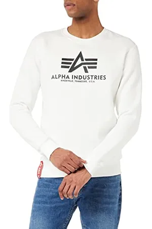 Alpha Industries Sweater Basic Maglia di Tuta, Bianco, S Uomo