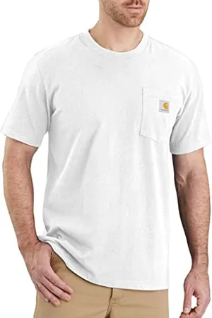 Carhartt Relaxed Fit Heavyweight Short-Sleeve K87 Pocket T-Shirt, Maglietta da lavoro Utility Uomo, (White), L