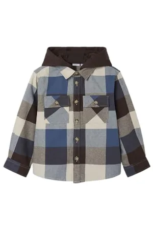 NAME IT Nkmosom OS Shirt Wh Box Camicia a Maniche Lunghe, , 116 cm Bambini e Ragazzi
