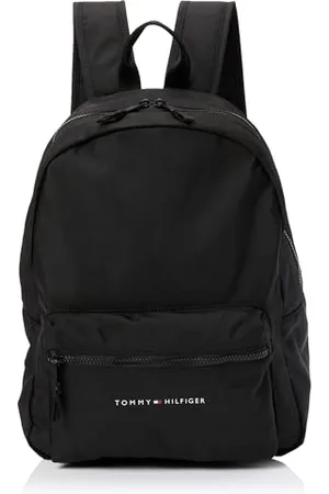 Tommy Hilfiger Bambini Unisex Zaino Essential Backpack con Cinghia sul Petto, Nero , Taglia Unica