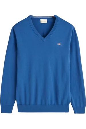 GANT Classic Cotton V-Neck Maglione, , L Uomo