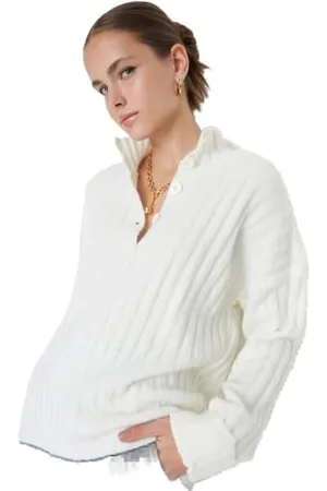 Trendyol Maglione Oversize Basic Collo Alto Maglieria Maglia di Tuta, , L Donna
