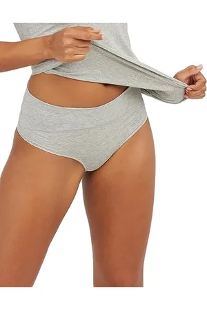 Spanx Cotton Control Thong, Slip modellanti Donna, (Heathergrey), XL