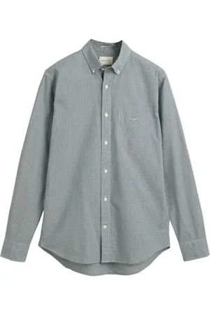 GANT Reg Poplin Micro Gingham Shirt Camicia, , M Uomo