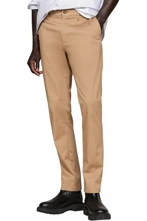 Tommy Hilfiger Uomo Pantaloni Chino Bleecker Printed Structure Slim Fit, Beige (Safari Canvas), 32W/34L