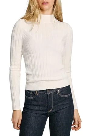 Pepe Jeans Izabel Turtleneck Maglieria, (Mousse White), XS Donna