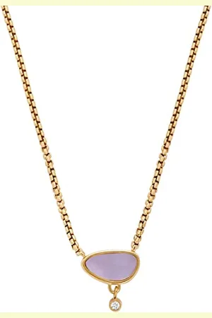 Skagen Collana per donna Sea Glass Collana a catena in vetro viola, Lunghezza: 406mm+51mm, Larghezza: 9.3mm, Altezza: 9.4mm, SKJ1709710