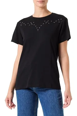 Pinko Vanilla Sky T-Shirt Jersey Ricamato Canottiera da Donna, , M