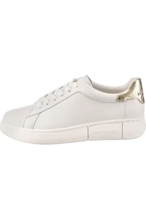 Kate Spade Lift, Sneaker da Donna Stringate, Bianco (Optic White)/Oro Chiaro, 39.5 EU