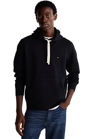 Tommy Hilfiger Uomo Felpa con Cappuccio Essential Fleece Regular Fit, (Desert Sky), XS