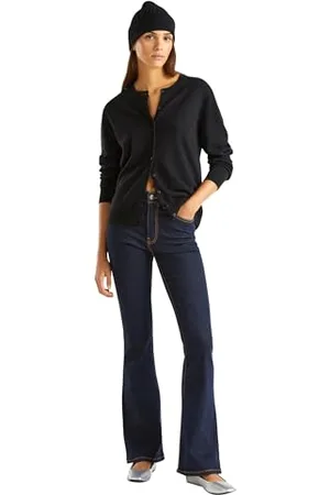 Benetton Maglia Coreana M/L 1002d5485, Maglione Cardigan Donna, , M