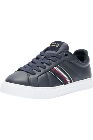 Tommy Hilfiger Donna Sneakers da Runner in Pelle, Blu (Space Blue), 38