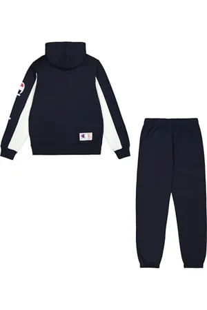 Champion Legacy Retro Sport (220412) -Soft Compact Powerblend Fleece Hooded Tuta Sportiva, (NNY/BAI/Wht), S Uomo