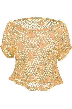 Urban classics Ladies Short Mesh Top Canottiera, , Small Donna