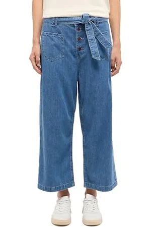 Mustang Stile Marty Culotte Jeans, Celeste, 30W x 32L Donna