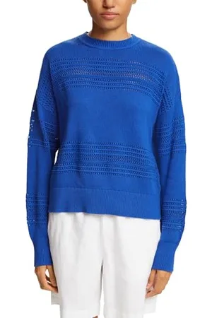 ESPRIT 034ee1i306 Maglione, 410 Bright Blue, L Donna