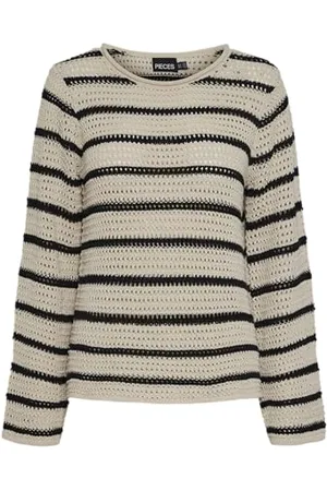Pieces® Pcneska LS O-Neck Knit Maglione Lavorato a Maglia, , L Donna