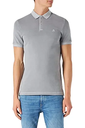 Marc O’ Polo Marc OߴPolo Uomo Maglietta Polo a Maniche Corte parzialmente Elasticizzata Shaped Fit, (Grau), M