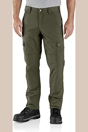 Carhartt Rugged Flex Relaxed Fit Ripstop Cargo Fleece-Lined Work Pant, Pantaloni Casual Uomo, (Basil), W33 / 34L