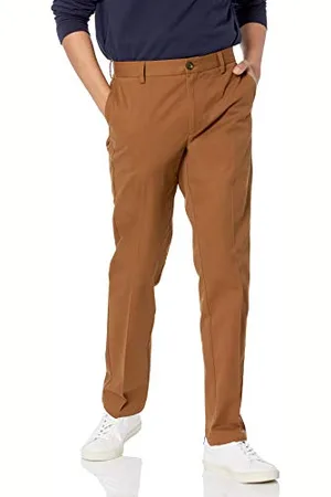 Amazon Pantaloni Chino Aderenti con Parte Piatta sul Davanti Resistenti alle Pieghe Uomo, , 42W / 34L