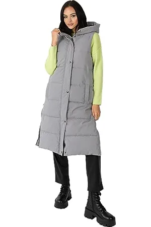Lovedrobe Gilet da Donna con Cappuccio, Senza Maniche, Trapuntato, Invernale, Imbottito, con Tasche Laterali, , 40