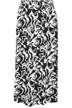 VERO MODA Vmeasy Joy Ankle Skirt Wvn Ga Gonna, Bianco Neve/AOP: Nero Grafico, X-Small Donna